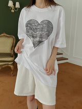 ブラックハートショートスリーブTシャツ / Black Heart Short Sleeve T-shirt (3color)