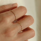 14K gold beve chain ring (6679692968054)