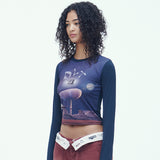 DLTウォーマー グラフィック クロップ Tシャツ / DLT WARMER GRAPHIC CROP T