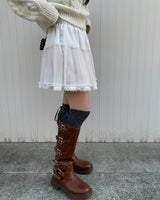 Mini cancan lace skirt