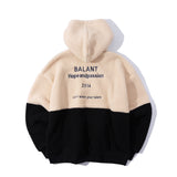 Classic Color Block Fleece Hoodie - Cream (6624450379894)