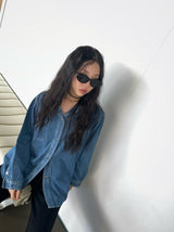 Bold denim loose fit shirt