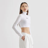 Crop Polo neck T White (6600760819830)