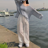 [5color] nylon wide cargo pants