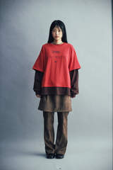 ブラックリストレタリングレイヤードTシャツ