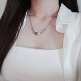 Black printed marble necklace