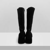 Sophie Velvet Square Long Boots