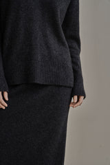 ウール Vニット/WOOL V-KNIT_CHARCOAL