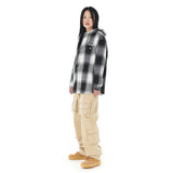 HOODED OMBRE CHECK SHIRT