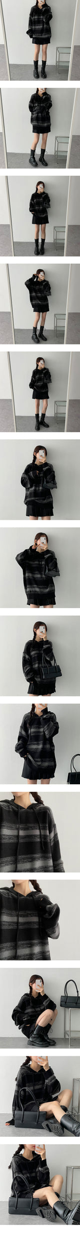 ポセンラインフードニットウェア / posenline hooded knitwear