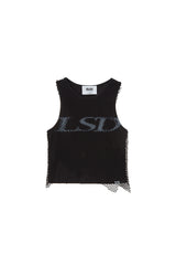[23SS LSD COLLECTION] メッシュレイヤードノースリーブトップ / [23SS LSD COLLECTION] Mesh Layered sleeveless Top_Black