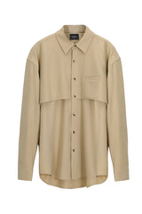 trench welt pocket shirt jacket beige (6615485153398)
