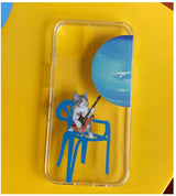 Blue cat zzang Phone Case 