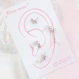 ホワイトシルバーパールピアス / [Styling] White Silver Pearl Piercing Set