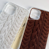 CABLE KNIT HARD JELL CASE_WHITE