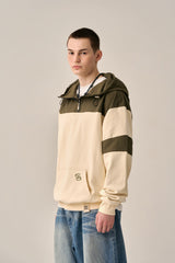 COLOR TONING PATTERN ANORAK -IVORY