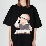 BABY FACE GLASSES BOY SHORT SLEEVE T-SHIRT BLACK