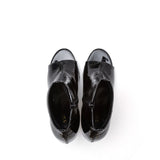 Open Toe Slim Ankle Heel(Glossy Black)