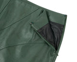 フォーレザーローライズミニスカート / Faux-Leather Low Rise Mini Skirt _ Green