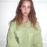 SILHOUETTE STRIPE SHIRT_GREEN