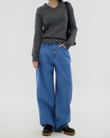 アルファシースルーVネックニット / Alpha see-through V-neck knit (4color)