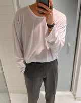 747 Simple U Neck T Shirt (3color)