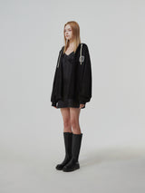 HEAVY WEIGHT OVERFITTED UNIVERSITY LOGO EMBROIDERY HOODIE ZIP UP_ BLACK (6682312212598)