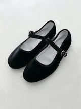 Velvet mary jane shoes