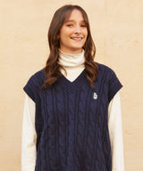 マークオーバーサイズニットベスト/RCH mark oversize knit vest navy