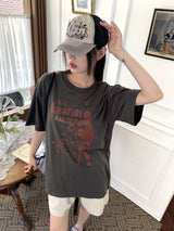 ボンツープリントオーバーフィット半袖Tシャツ
