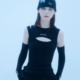 カットアウトウォーマートップ/0 5 cut out warmer top - BLACK
