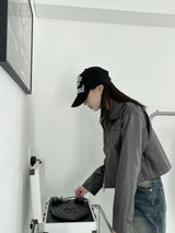 two-way crop leather jacket [2color]