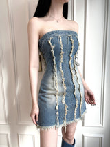 ジェンダメージデニムトップワンピース/[High quality] 853. Jen damage denim top ops