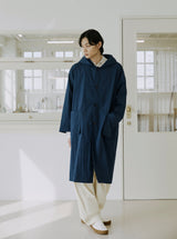 ロングフードジコート / unisex long hood coat blue navy