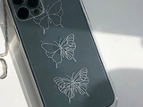 バタフライタトゥーホワイトフォーンケース / Butterfly Tattoo White Phone Case
