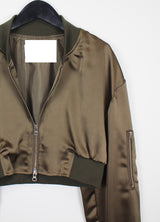 サテン クロップ アビエーション ジャンパー / Satin Crop Aviation Jumper (2color)