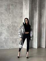 Silver-grooved Stelleto high heels