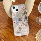 Pink antique collage A girl Phone Case 