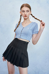 HIDE Lettuce Edge Cardigan Top (Sky Blue) (6570972840054)