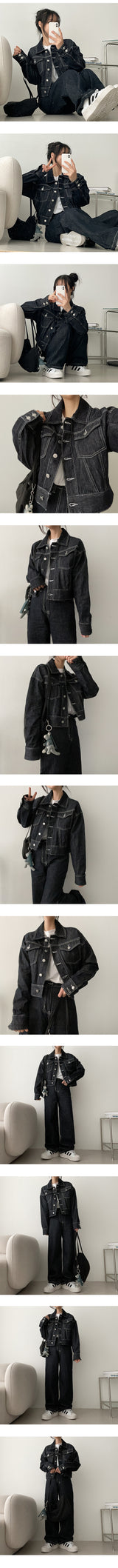 【XS～2XLの6サイズ!】裏毛ステッチセントデニムワイドパンツ