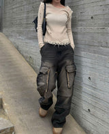 (Unisex) Frank cargo denim pants