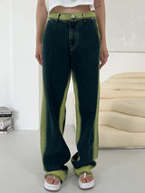 ネオンラインデニムパンツ/neon line denim pants