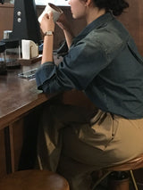 [BELLIDE MADE]  vintage cropped denim shirt