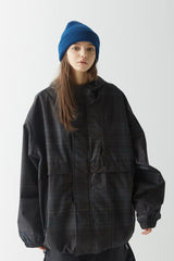 ワイドフーディージャケット/BSR2223FWJK050 WIDE HOODED JACKET CHECK