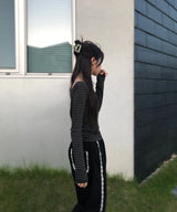 Stripe u-neck tee