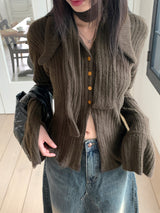 [Mupper set] Kaper Big Collar V-neck Knit Cardigan