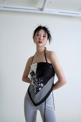 グラフィックスカーフ/GRAPHIC SCARF [BLACK/WHITE]
