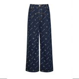  Curved Wide Denim Pants (DEEP BLUE)