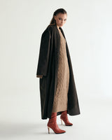 UNISEX FAKE NUBUCK MAXI COAT W - DARK BROWN (6636063457398)