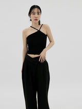 アンバランスストリングレイヤードスリーブレス / Unbalanced String Layered Sleeveless (4color)